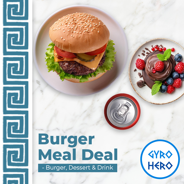 Burger Meal Deal Served at Gyro Hero Takeaway Bearsden 